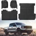 Custom for 2015-2025 2026 Ford F-150 Floor Mats and Trunk Bed Mat 5.5' Ft Short Bed Liner Full Set All Weather TPE Rubber for Ford F150 Accessories (Floor Mats+Truck Bed Mat)