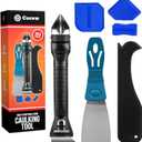 Silicone Caulking Tool Kit, Caulk Remover Tool, Putty Knife Scraper, 3 Glass Glue Corner Scrapers, Grout Removal Tool with Stainless Steel Head for Kitchen Bathroom and Window
