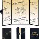 Crenics Farewell Party Decorations, Rude That You're Leaving But Ok Signature Book, Farewell Guest Book Alternative 18 x 12 inch, Great Farewell Going Away Retirement Keepsake Gifts (Black Gold)