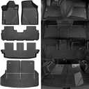 Custom Fit Floor Mats for 2008-2013 Toyota Highlander (Not for Hybrid), All Weather TPE Floor Liners with Trunk Mat & Backrest Protectors, Odorless Full Set Interior Accessories