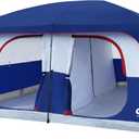 CAMPROS CP 12 Person Cabin Tent, 2 Room Extra Large Straight Wall Camping Tents Waterproof Windproof with Top Rainfly, 6 Large Mesh Windows, Double Layer, Easy Set Up Family Tent
