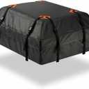 ZONETECH Durable Roof Top Waterproof Cargo Bag -Classic Black 15 Cubic Feet Premium Quality Universal Waterproof Fold-able Leak Proof Traveling Roof Top Car Bag