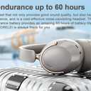 LORELEI QC30 Hybrid Active Noise Cancelling Headphones, 60H Playtime, Built-in Mic, Wireless Over Ear Headsets with Case,Bluetooth 5.4,Deep Bass Comfort Fit Soft-Earpads Fast Charging -Dunes Grey