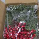 Panelee 48 Pcs Christmas Artificial Pine Branches with Red Berry Stems 12.8''Christmas Pine Needles for DIY Fake Greenery Christmas Garland Wreath Xmas Embellishing Flower Arrangements Decoration