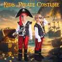 Cocojeci Pirate Costume Kids Boys Halloween Costume,Halloween Costumes for Boy,Toddler Pirate Costumes for Role Play Dress Up, M