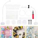 AerWo [Upgraded] Balloon Arch Kit 8.2FT & 6FT, Free Bending Top Half Balloon Arch Stand with Base, Floor Arch Backdrop Stand Frame for Lawn Yard Birthday Wedding Party Christmas Decorations