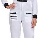 SIZGAROOT Astronaut Costumes Women Adult Halloween Womens Space Suit Astronaut Costume (Medium, White)