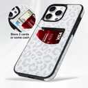 for iPhone 15 Pro Wallet Case with Card Holder Leopard Pattern | Leopard Cheetah Pattern Design Soft PU Leather Anti-Drop Card Slot Full Cover Shockproof Protective for Women Girls, White