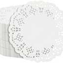 Juvale Paper Doilies - 4-Inch White, 1000 Pack - Round Placemats & Disposable Paper Placemats with Lace Design for Desserts, Cakes & Table Decor