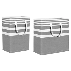2-Piece (75L+100L) Laundry Hamper Dirty Laundry Hamper, Large Laundry Hamper, Tall Rectangular, Clothes Basket Organizer with Extended Handle, Gray
