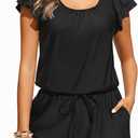 Tempt Me Women One Piece Romper Swimsuit - Ruffle Sleeve Modest Jumpsuit Bathing Suit with Shorts 2026 Swimwear XL