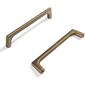 Goo-Ki Antique Brass zinc Alloy Cabinet pulls for Drawer,Cupboard, Wardrobe-5.04 inch(128mm) Hole Center, 3 Pack