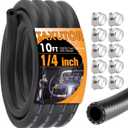 1/4 Inch ID Fuel Hose 10FT Replacement - Short Length Kit with Clamps for Small Engine Repair - Fits Gas, Oil Lines on ATV, Motorcycle, Pressure Washer