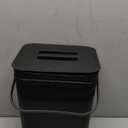 1Pcs Hanging Trash Can with Lid, 3.2 Gallon/12L Kitchen Hanging Garbage Can with Lid, Large Wall-Mounted Compost Bin Under Sink for Kitchen, Bathroom, Cabinet Door(Black)