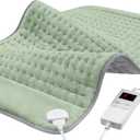12"x24" Heating Pad for Back Pain Cramps Relief, Full Body Heating Pads Christmas Gift for Women Mom Dad, Heating Pad with 6 Heat Settings 4 Timer Machine Washable (Green)