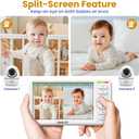 ANMEATE 6 Inch Baby Monitor with Camera and Audio - No WiFi, 48-Hour Battery, Thermal Sensor, Remote Pan/Tilt/Zoom, Two-Way Talk, Lullabies&White Noise, 1000ft Range