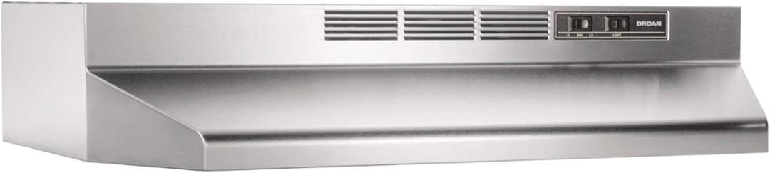 Broan-NuTone 413004 Non-Ducted Ductless Range Hood with Lights Exhaust Fan for Under Cabinet, 30-Inch, Stainless Steel