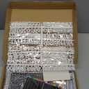 10" x 10" Double Sided Chalkboard Sign with Stand, Small Chalk Board Blackboard Wood Frame Felt Letter Board with 12 Chalk Markers and 340 Letters (White)