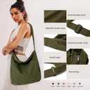 Canvas Tote Bag Casual Hobo Crossbody Shoulder Bag for Women and Men Large Purse Messenger Bag Travel Work, Army Green
