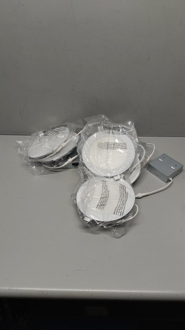 6 Inch Recessed Lights 6 Pack, 0.47" UltraThin, Dimmable LED Canless Wafer Downlight 1200LM, 5 CCT Selectable 2700K5000K, 14.6W/85W Eqv, IC Rated with Junction Box for Kitchen Patio Basement Office