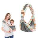 Adjustable One Shoulder Baby Carrier for Infant, Lightweight Breathable Mesh Baby Hip Carrier Portable Baby Carrier Sling for Newborn to Toddler Girl and Boy 6-40 lbs (Orange)