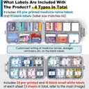 3 Pack 14 Grids Travel Pill Organizer Box with 415-Pcs Medicine Name Labels - Pocket Daily Pharmacy Case Container Kit - Travel Medication Holder Dispenser for Fish Oil Vitamin, Khaki+Grey+Sky Blue