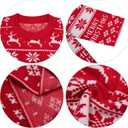 UNIQUEONE Womens Striped Sweater Set 2 Piece Lounge Sets Matching Pajamas Outfits Long Sleeve Knit Tops and Shorts (Red, M)