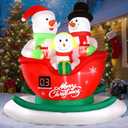 Alupssuc 8 FT Christmas Inflatable Outdoor Decorations with LED Christmas Countdown Clock with Snowman Family, Lighted Blow Up Lawn Yard Clearance for Indoor Xmas Holiday Party Decor, 8ft