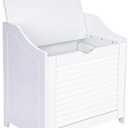 Household Essentials Single Load Hamper Cabinet Seat, White