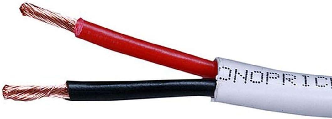 Monoprice - 102819 Access Series 14 Gauge AWG CL2 Rated 2 Conductor Speaker Wire/ Cable - 50ft Fire Safety In Wall Rated, Jacketed In White PVC material 99.9% Oxygen-Free Pure Bare Copper