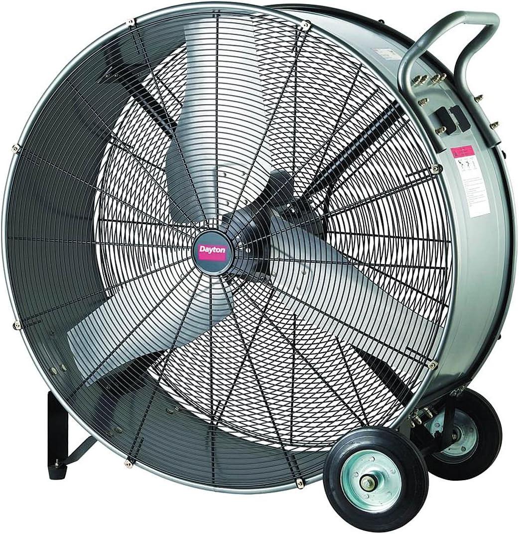 DAYTON 6ALE4 Air Circulator 48 Inch 21000 Cfm 115v  Noise Level 88 dB 
Standard Duty Air Circulator, Floor Mount, 48 in Blade Dia, 120V, 21,000 cfm, Non-Oscillating