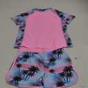 ADUKIDE Girls Rash Guard Swimsuit 2-Piece Bathing Suit UPF 50+ Summer Beach Swimwear Size 7-16T (8-9 Years, Hawaiian)