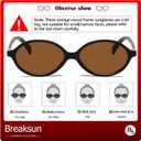 Retro Oval Sunglasses for Women Men Trendy Round Sunnies 90s Vintage Style (A4 Black/Brown)