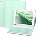 iPad Keyboard Case 9.7’’ for iPad 6th Gen 2018, iPad 5th Gen 2017, Bluetooth Keyboard for iPad Air 2/ 1, Pro 9.7’’, Case with Keyboard iPad 6th gen, iPad keyboard Case 6th Gen with Pencil Holder, Green
