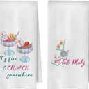 Funny Mahjong Cocktail Kitchen Towels 16x24 Inch, Mahjong Lover Players Gifts Decorative Hand Towels, Gifts for Cocktail Lovers Dish Tea Towel, Set of 2