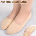 Sofier No Show Socks Womens, Non Slip Low Cut 6 Pairs Thin Silky Dress Footies Liner Invisible Socks Flats Loafers Sneakers (Beige)