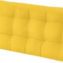 Tufted Bench Cushions for Outdoor Furniture, 48" x 18" Porch Swing Cushions Filled with Foam, Overstuffed Patio Cushions for Bench Loveseat with 2-3 Seats,Thick and Water Resistant, Yellow