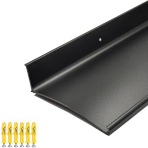 Extra Wide 5.12" W Door rain drip Guard Overhead, 43.3" L Aluminum drip Cap for Exterior Doors Window Top, rain drip Edge Flashing, Water Deflector, rain Diverter, Anodized Black