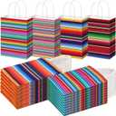 Motipuns 24 Pcs Mexican Party Favor Bags Cinco De Mayo Paper Gifts Bags with Handle Mexico Goodie Gift Bag for Birthday Baby Shower Bridal Mexican Theme Party Favor Supplies, 4 Styles
