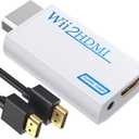 GANA Wii to hdmi Converter, wii to hdmi Adapter, 1080p 720p Connector Output Video & 3.5mm Audio - Supports All Wii Display Modes (wii to hdmi White)