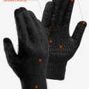 TRENDOUX Winter Gloves For Men Women, Cold Weather Warm Touchscreen Glove Unisex, Non-slip, Elastic Cuff, Knit Stretchy (Large, Black)