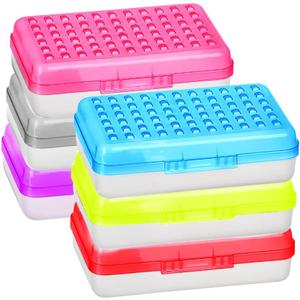 Plastic Pencil Box Large Capacity Pencil Boxes  6 Pack Assorted colors, pencil box Plastic Pencil Case Office Supplies Storage Organizer Box - By Enday