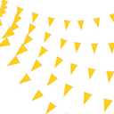 Consummate 100 Feet Yellow Pennant Banners Flags String Hanging Triangle Bunting Flags for Grand Opening, Kids Birthday, Party Decorations,60 Pcs