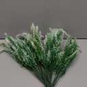 8 Bundles Artificial Lavender Flowers Outdoor UV Resistant Fake Flowers No Fade Faux Plastic Plants Garden Porch Window Box Decorating (Classic White)