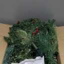 National Tree Company 18 in Pre-Lit Frosted Berry Artificial Christmas Urn Filler, Christmas Decoration with Pinecones, 35 Clear LED Lights, 175 Tips, Timer, Tripod Stake, Green