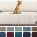 H.VERSAILTEX Reversible Couch Cover for 3 Cushion Cover Pet Friendly Sofa Cover for Dog Washable Furniture Protector Water Resistant Slipcover with Non Slip Elastic Strap(Sofa, Ivory/Beige)
