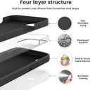 Vooii Compatible with iPhone 17e Case and for iPhone 16e Case, Liquid Silicone Upgrade [Camera Protection] [Soft Anti-Scratch Microfiber Lining] Shockproof Phone Case for iPhone 17e/16e 6.1" - Black