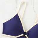 Fanuerg Women's Triangle Bikini Sets Circle Ring Linked Two Piece Swimsuit Color Block Cheeky Bathing Suits (M)