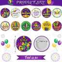 3 x Censen 72 Pcs Mardi Gras Party Favors Garland Crown Mask Sign Silicone Bracelet Rubber Wristband Masquerade Button Badges Pins for New Orleans Themed Fat Tuesday Carnival Supplies