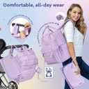 RUVALINO Diaper Bag Backpack, Multifunction Travel Pack Maternity Baby Changing Bags, Large Capacity, Waterproof, Light Purple